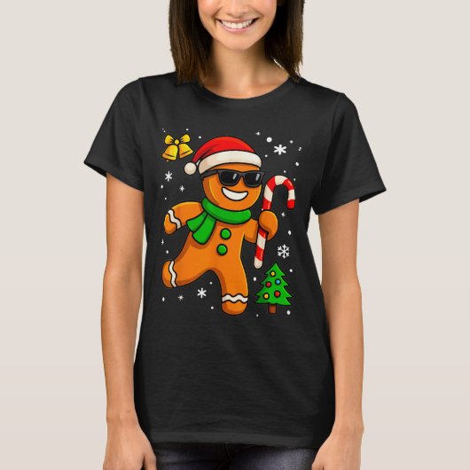 Gingerbread Man Funny Christmas Cookie Costume Bak T-shirt (Voorkant)