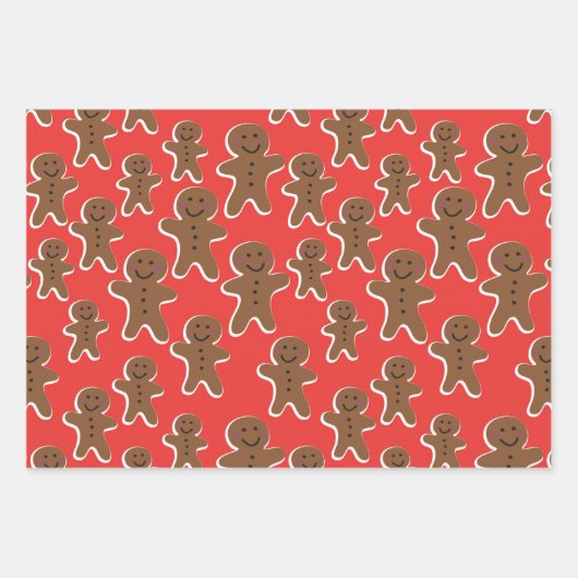 GINGERBREAD MAN GATHERPAPER SHEETS INPAKPAPIER VEL (Voorkant)
