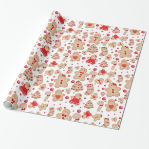 Gingerbread Man Gebakken Koekjes Landelijk Whimsis Cadeaupapier