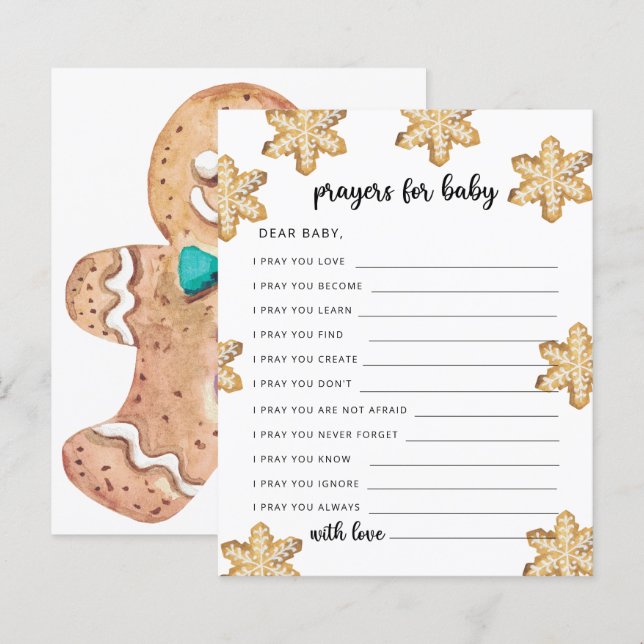 Gingerbread man - gebedsintenties voor baby  (Voorkant / Achterkant)