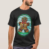 Gingerbread man gebrandschilderd glas stijl t-shirt (Voorkant)