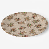 Gingerbread man geometrisch patroon papieren bordje (Gekanteld)