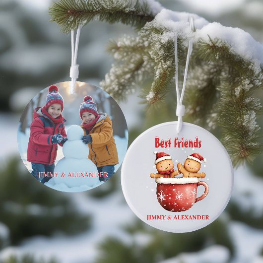Gingerbread Man Gepersonaliseerde foto | Christmas Ornament
