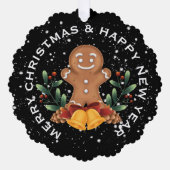 GINGERBREAD MAN, GEPERSONALISEERDE KERST ORNAMENT KAART (Voorkant)