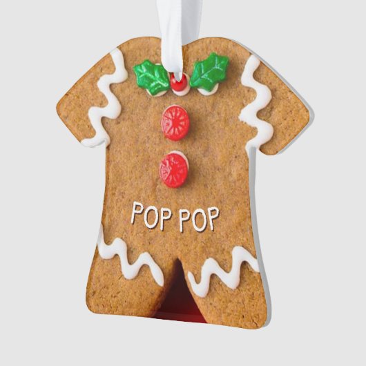 Gingerbread Man Gepersonaliseerde Kerstmis Ornament (voorkant)