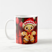 Gingerbread Man Gepersonaliseerde Kinder Hot Choco Koffiemok (Links)