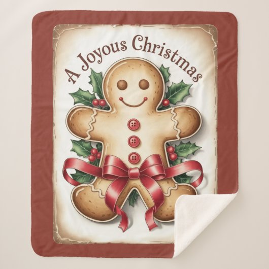 Gingerbread Man – Gezellige Kerstcadeau Deken (Voorkant)