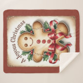 Gingerbread Man – Gezellige Kerstcadeau Deken (Voorkant (horizontaal))