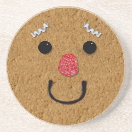 Gingerbread Man Gezicht Onderzetter (Voorkant)