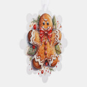 Gingerbread Man & Gingerbread House Ornament Kaart (Rechts)