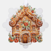 Gingerbread Man & Gingerbread House Ornament Kaart (Achterkant)