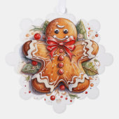 Gingerbread Man & Gingerbread House Ornament Kaart (Voorkant)