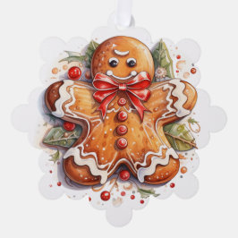 Gingerbread Man & Gingerbread House Ornament Kaart