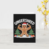 Gingerbread Man Gingershred Funny Gym Workout Chri Kaart (Gele Bloem)
