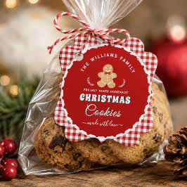Gingerbread man Gingham Kerstkoekjes Hangtag Bedankjes Labels