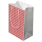 Gingerbread man Gingham Kerstverpakking Medium Cadeauzakje (Achterkant Gekanteld)