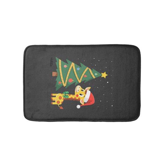 Gingerbread Man Giraffe Kerstman Hoed Kerstboom T Badmat (Voorkant)