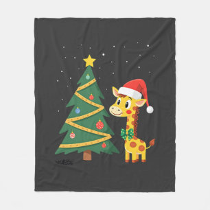 Gingerbread Man Giraffe Kerstman Hoed Kerstboom T Fleece Deken