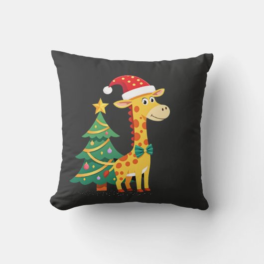Gingerbread Man Giraffe Kerstman Hoed Kerstboom T Kussen (Voorkant)