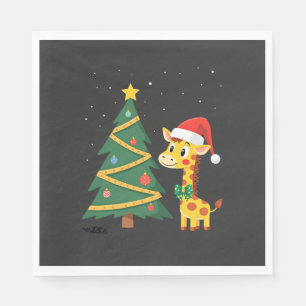 Gingerbread Man Giraffe Kerstman Hoed Kerstboom T Servet