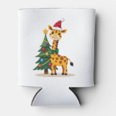 Gingerbread Man Giraffe Santa Hat Christmas Tree T Blikjeskoeler (Voorkant)