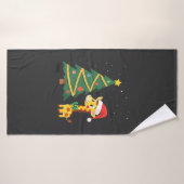 Gingerbread Man Giraffe Sinterklaas Hoed Kerstboom Badhanddoek (Badhanddoek)