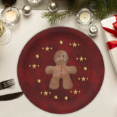 Gingerbread Man Gouden Kerstversiering Papieren Bordje