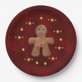 Gingerbread Man Gouden Kerstversiering Papieren Bordje (Voorkant)