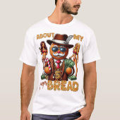 Gingerbread Man Grappige Rode Kerst T-shirt (Voorkant)
