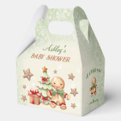 Gingerbread Man Green Christmas Baby shower Medium Bedankdoosjes (Voorkant)