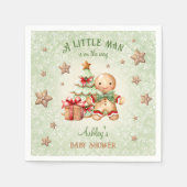 Gingerbread Man Green Red Christmas Baby shower Servet (Voorkant)