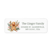 Gingerbread Man Greenery Christmas Etiket (Voorkant)