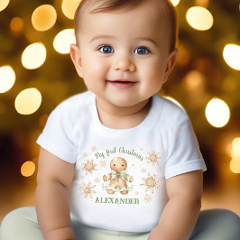 Gingerbread Man Groen Beige Eerste Kerstmis