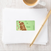 Gingerbread Man Groene Sticker Gift Label (Insitu)