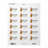 Gingerbread man Groeten van het seizoen Etiket (Full Sheet)