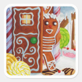 GINGERBREAD MAN Grote Vierkante Stickers (Voorkant)