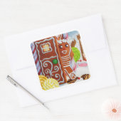 GINGERBREAD MAN Grote Vierkante Stickers (Envelop)