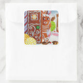 GINGERBREAD MAN Grote Vierkante Stickers (Tas)