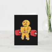 Gingerbread Man Gym Bodybuilding Gewichtheffen Chr Kaart (Voorkant)