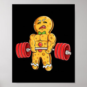 Gingerbread Man Gym Bodybuilding Gewichtheffen Chr Poster