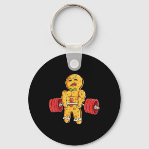 Gingerbread Man Gym Bodybuilding Gewichtheffen Chr Sleutelhanger