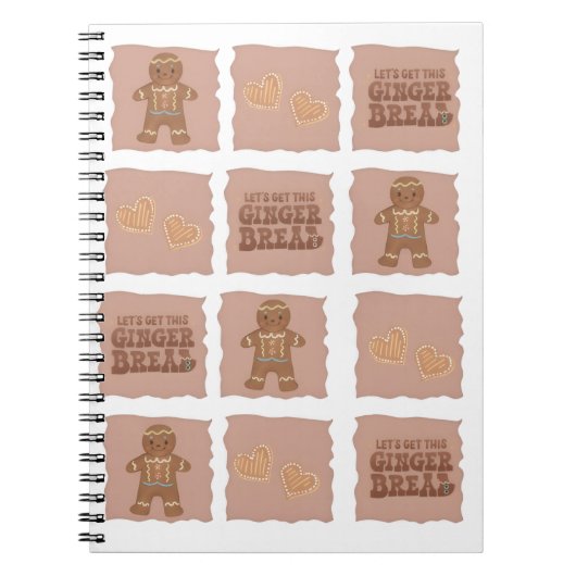 Gingerbread Man & Hearts Notebook Design Notitieboek (Voorkant)