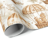 Gingerbread Man Hete Luchtballon Basket Cadeaupapier (Rol Hoek)