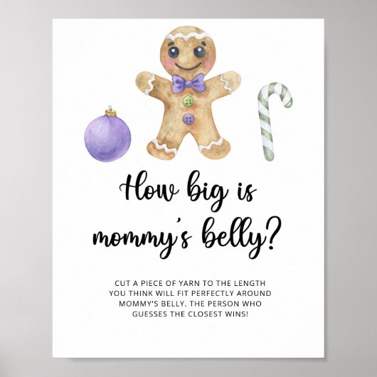 Gingerbread man hoe groot is mama's buik spel poster (Voorkant)