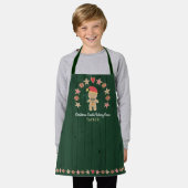 Gingerbread Man Holiday Baking Crew Groen Hout Schort (Gedragen)