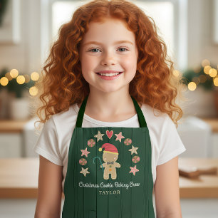 Gingerbread Man Holiday Baking Crew Groen Hout Schort