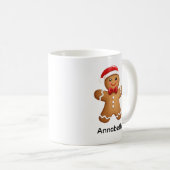 Gingerbread Man Holiday Cookie gepersonaliseerd Koffiemok (Voorkant rechts)