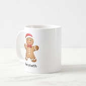 Gingerbread Man Holiday Cookie gepersonaliseerd Koffiemok (Voorkant links)