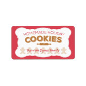 Gingerbread Man Holiday Cookies Label (Voorkant)