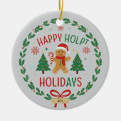 Gingerbread Man & Holly Wreath Christmas Ornament (Voorkant)